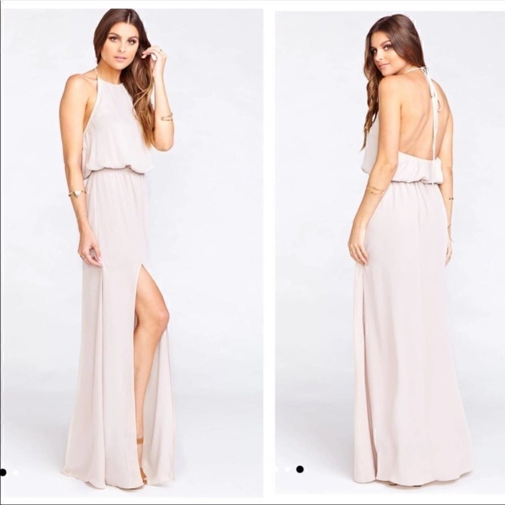 NWOT Heather Halter Dress Show me the ring crisp size Large Show mw your mumu